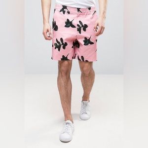 Used ASOS Floral Pink Elastic Short 30”